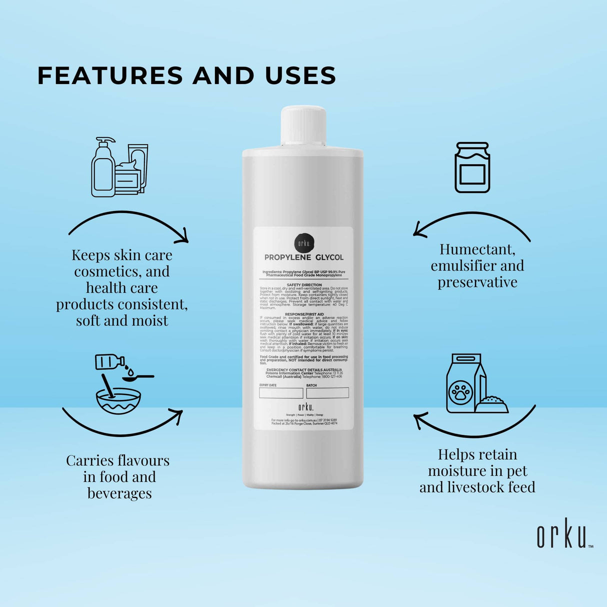 High-Purity 1L Pharmaceutical-Grade Propylene Glycol BP/USP 99.9% for Food and Cosmetics