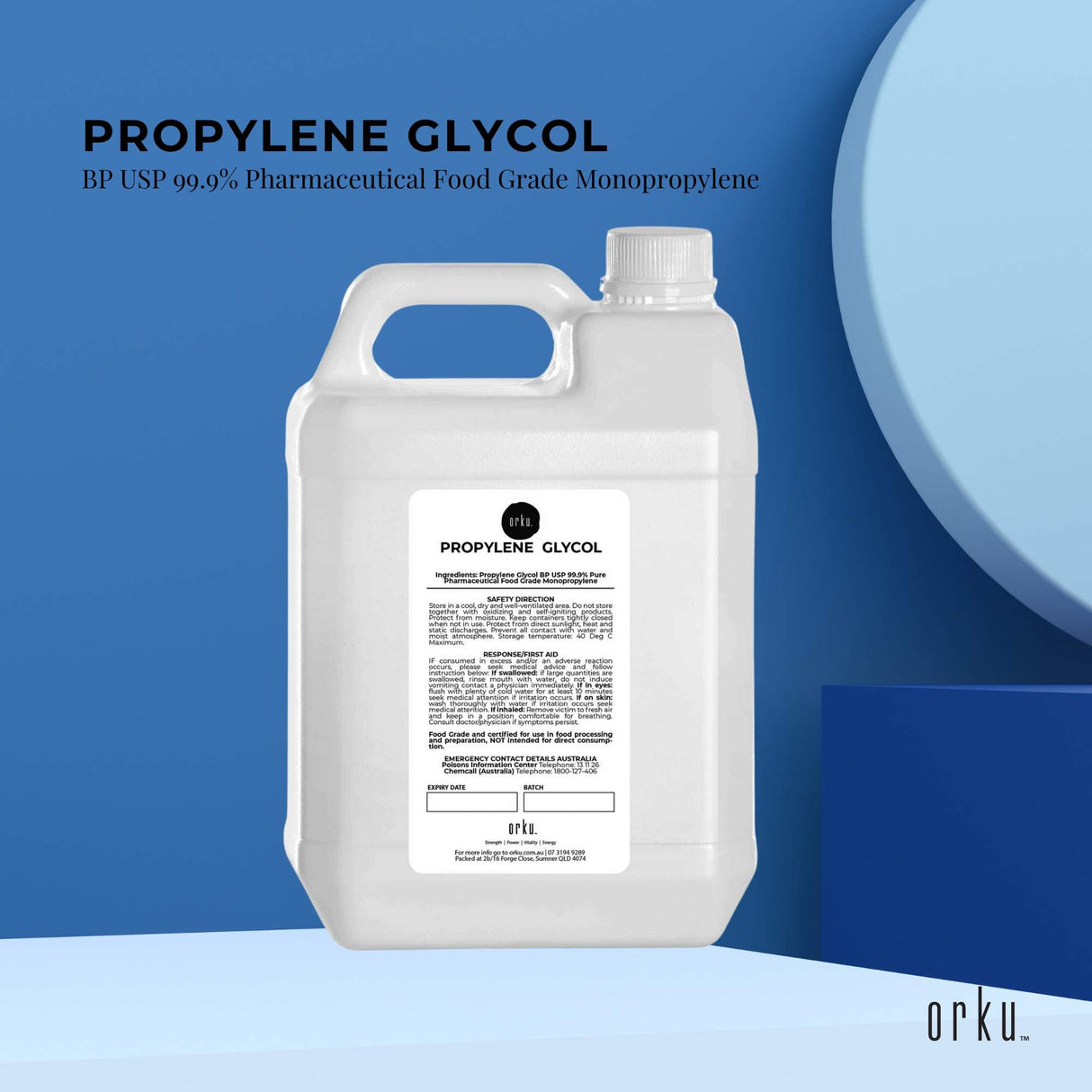 5L High-Purity Pharmaceutical Grade Propylene Glycol BP USP - 99.9% Monopropylene for Food and Personal Care