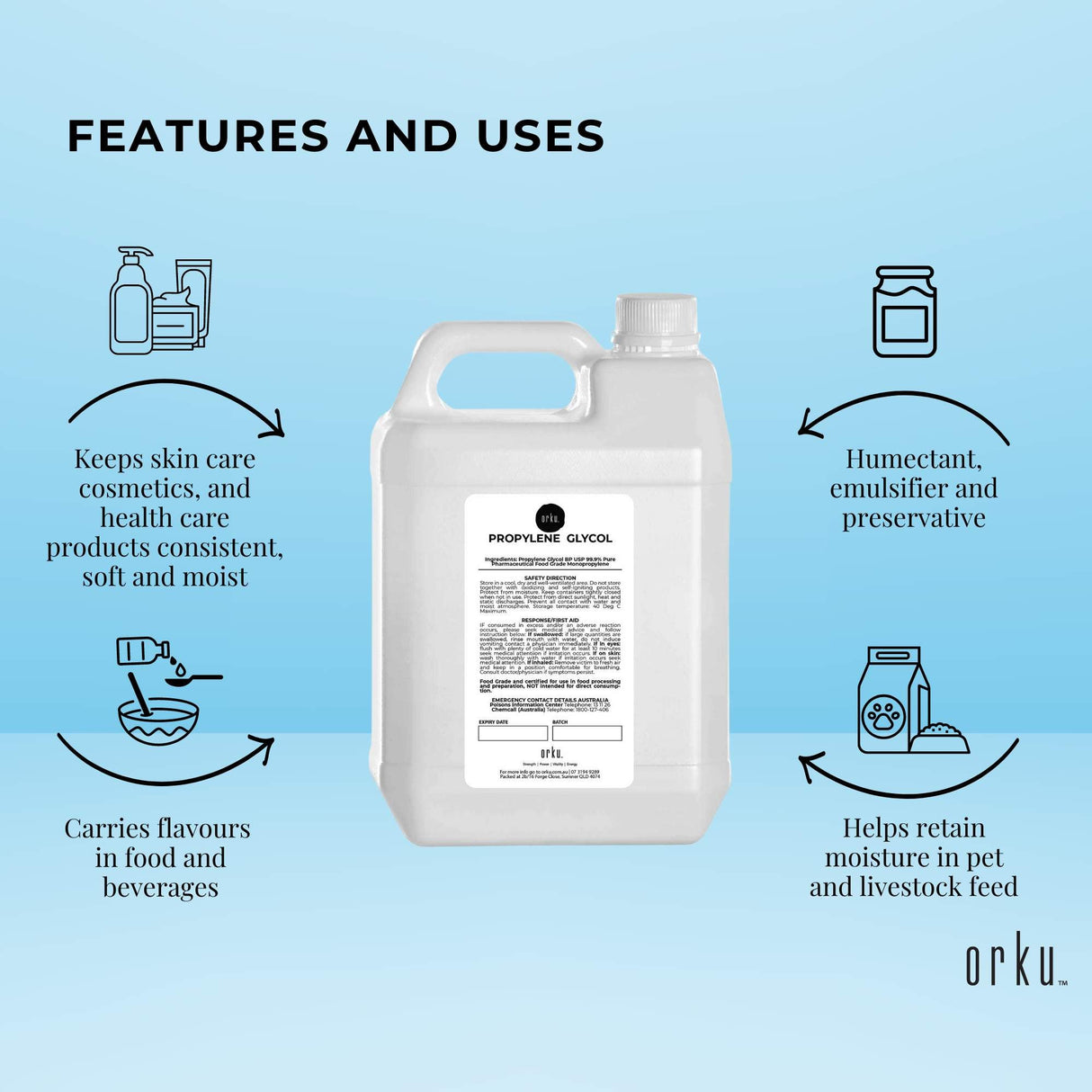 5L High-Purity Pharmaceutical Grade Propylene Glycol BP USP - 99.9% Monopropylene for Food and Personal Care