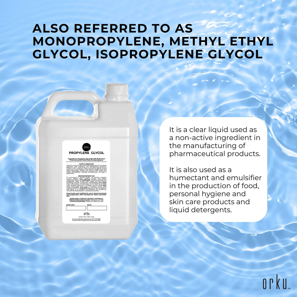 5L High-Purity Pharmaceutical Grade Propylene Glycol BP USP - 99.9% Monopropylene for Food and Personal Care