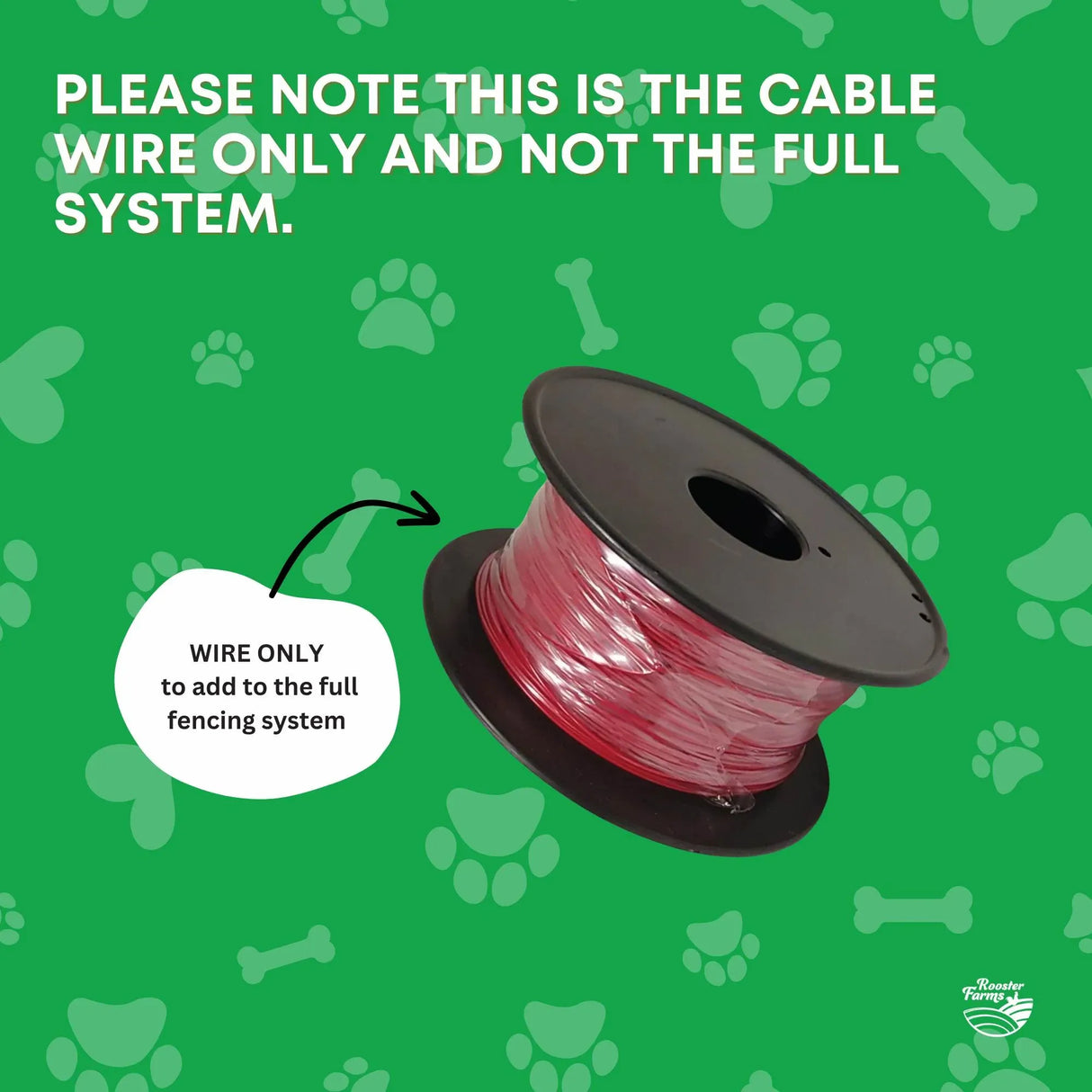 Rooster Farms 500m Dog Fence Underground Boundary Wire Cable - For TP16 Collar
