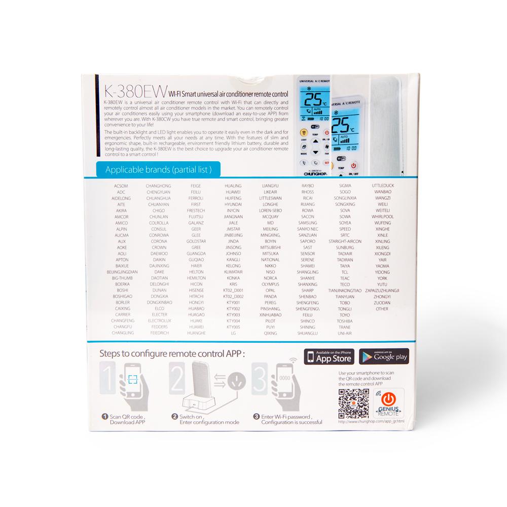 Chunghop K380EW Smart WiFi Air Conditioner Remote Compatible with HICON and More