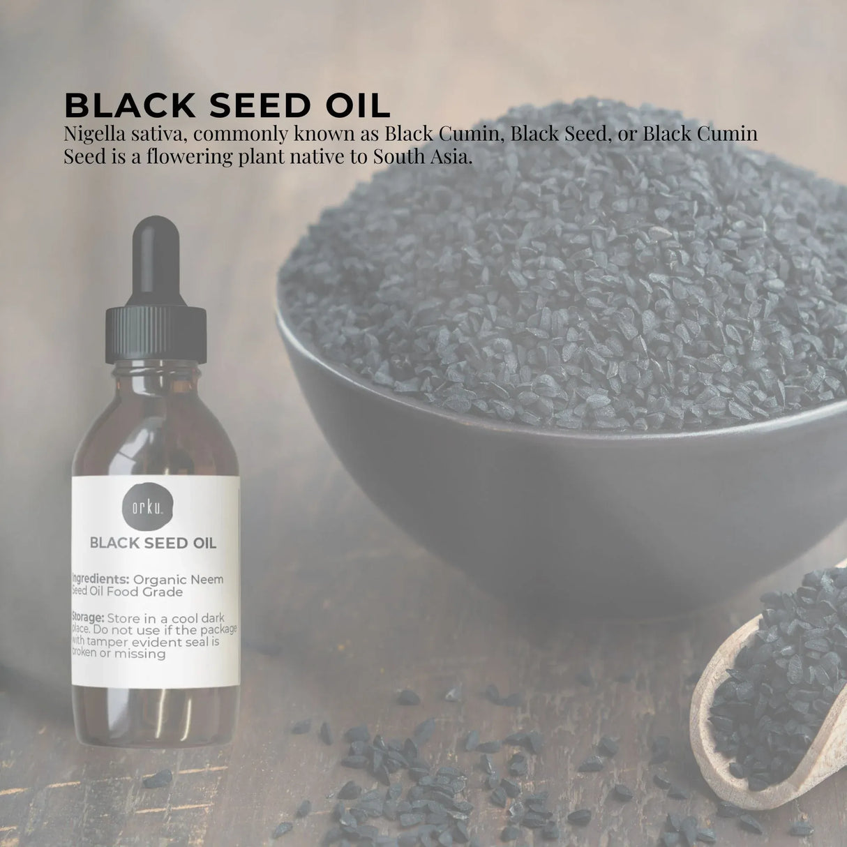 Orku 25ml Pure Black Seed Oil Cold Pressed 100% Ethiopian Nigella Sativa Cumin