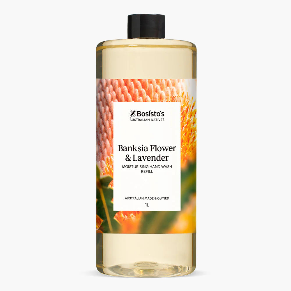 1L Hand Wash Refill Banksia Lavender Bosisto's Moisturising Soap Free Liquid Gel