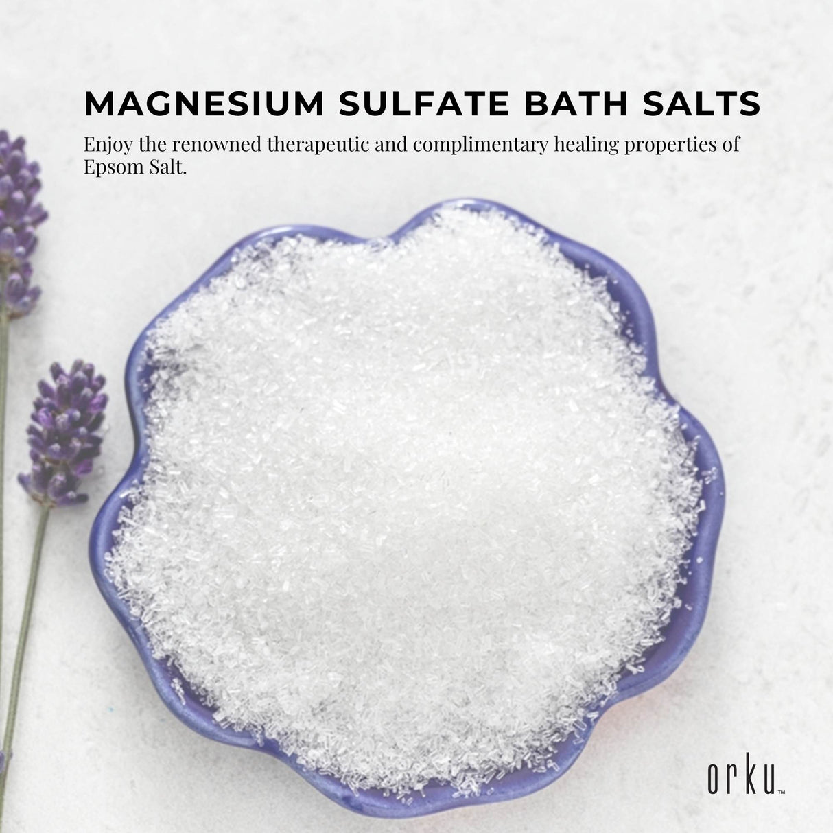 Orku 1Kg Epsom Salt - Magnesium Sulphate Bath Salts Skin Body