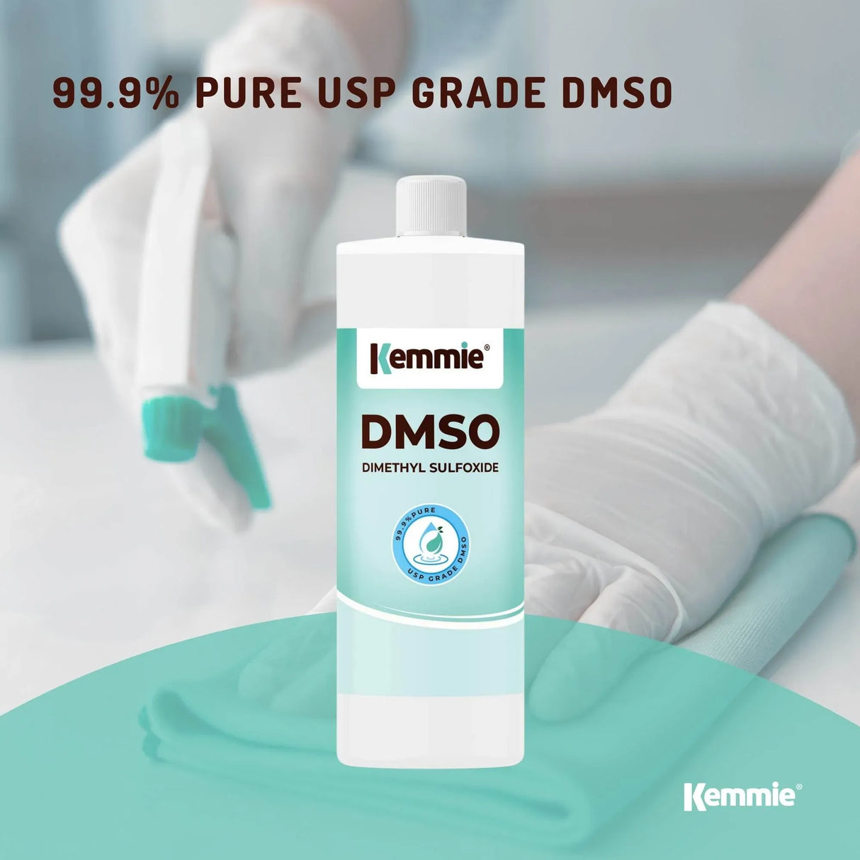 Kemmie 1L DMSO Liquid 99.9% Pure - USP Grade Dimethyl Sulfoxide Solvent