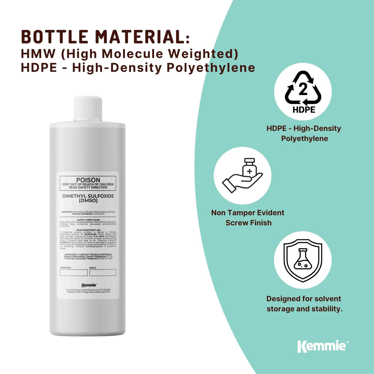 Kemmie 1L DMSO Liquid 99.9% Pure - High Purity Dimethyl Sulfoxide Solvent