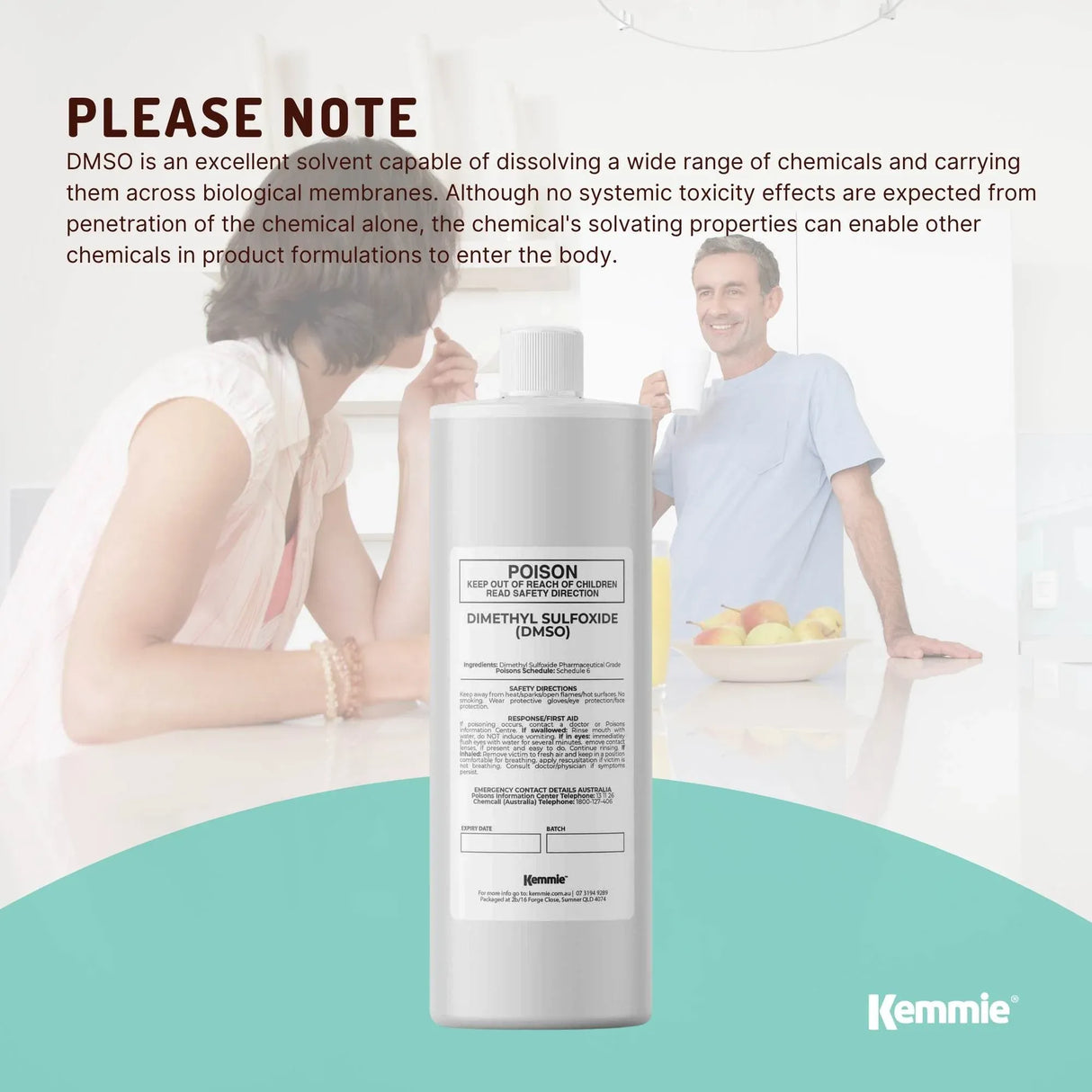 Kemmie 1L DMSO Liquid 99.9% Pure - High Purity Dimethyl Sulfoxide Solvent
