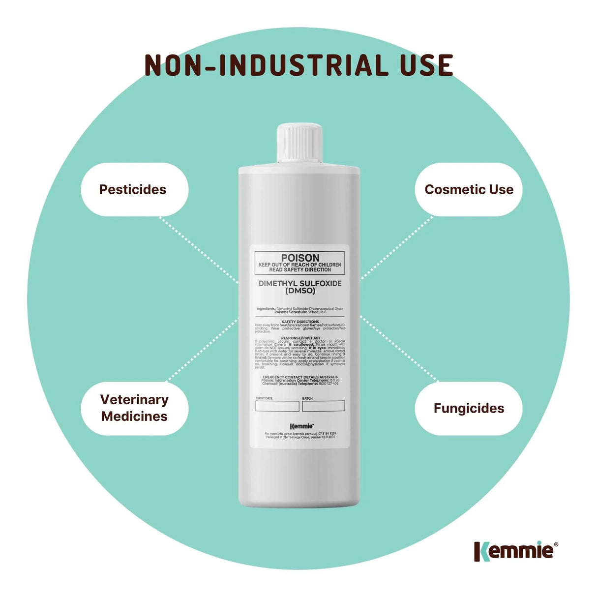 Kemmie 1L DMSO Liquid 99.9% Pure - High Purity Dimethyl Sulfoxide Solvent