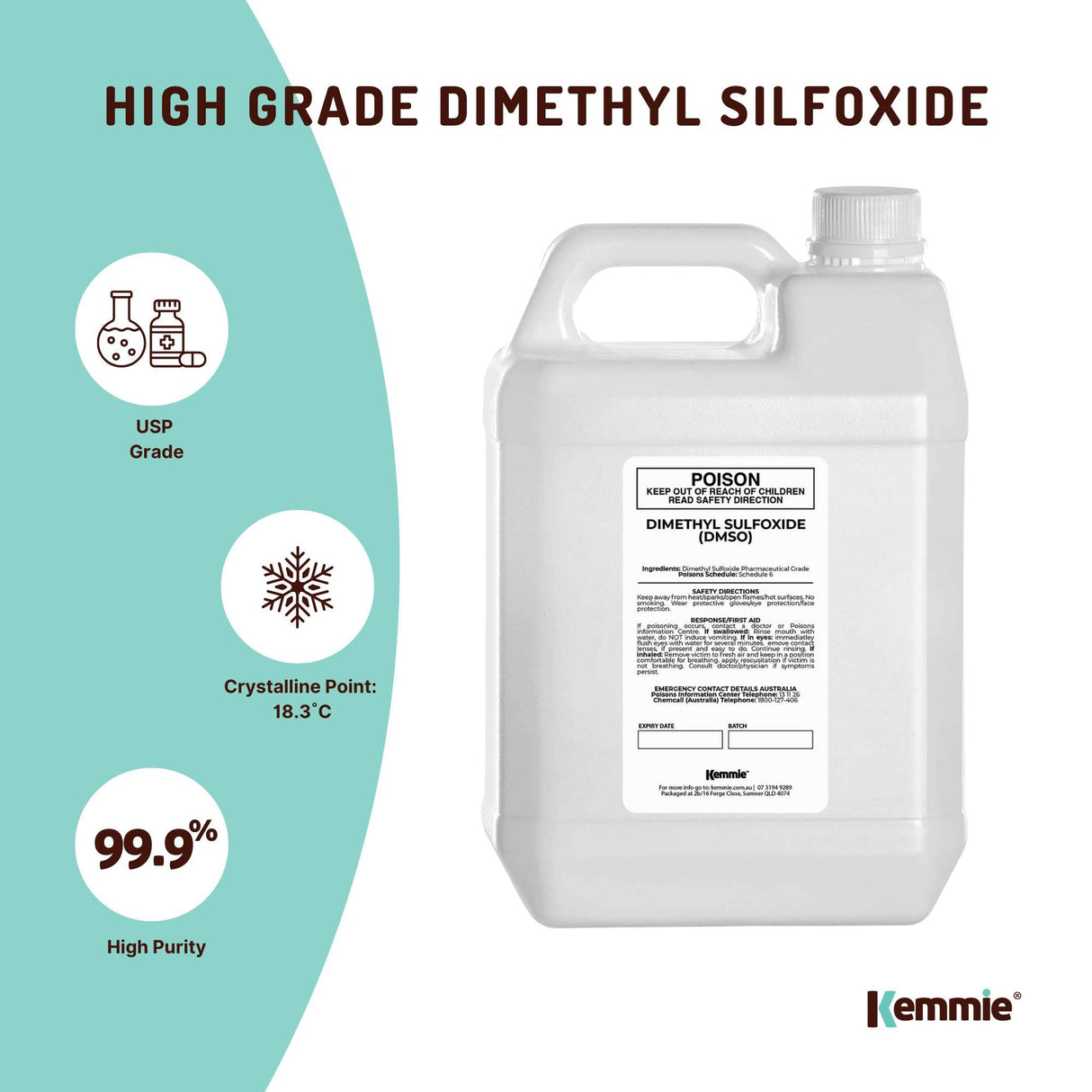 5L Premium Pharmaceutical Grade DMSO 99.9% Pure Dimethyl Sulfoxide Liquid