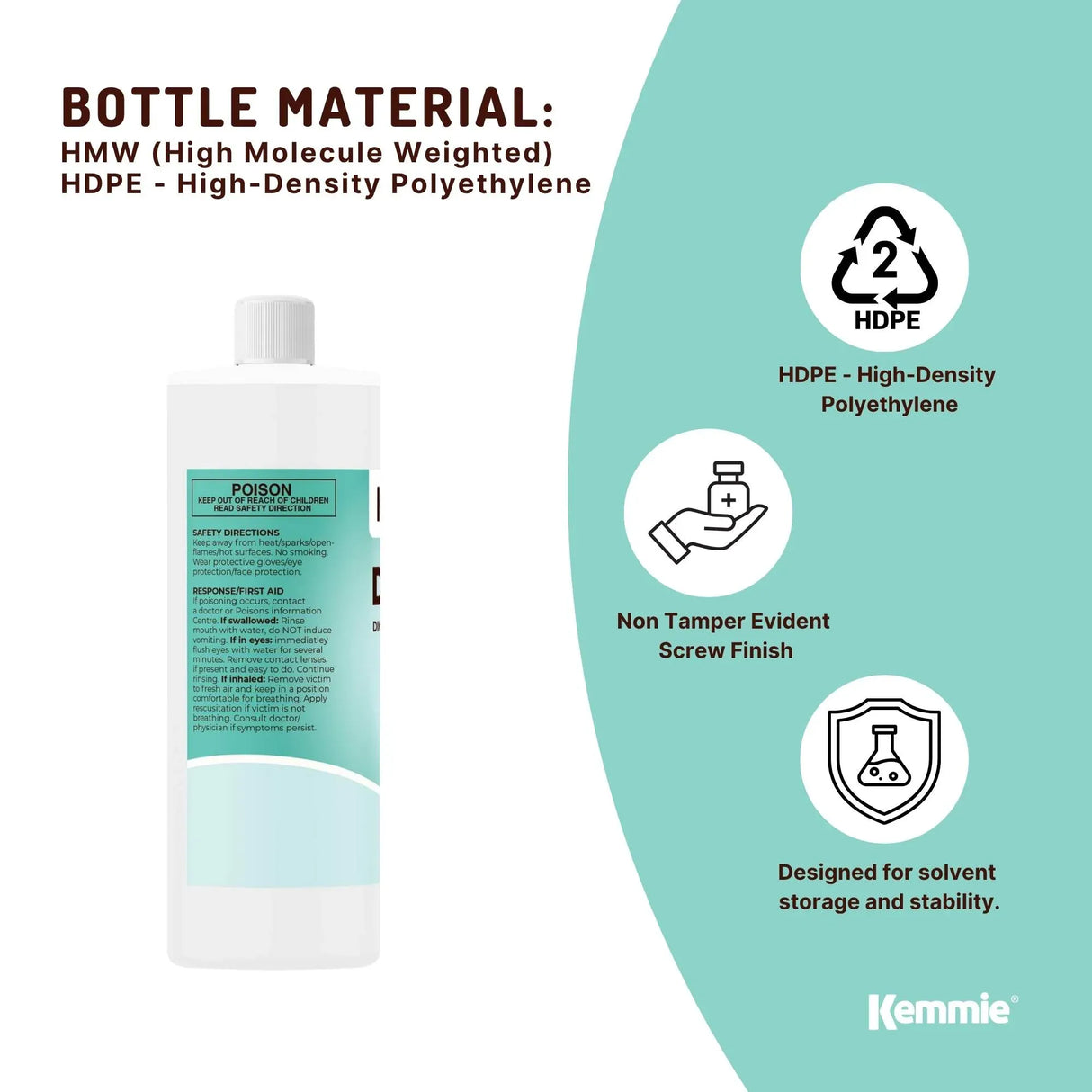 Kemmie 500ml DMSO Liquid 99.9% Pure - USP Grade Dimethyl Sulfoxide Solvent
