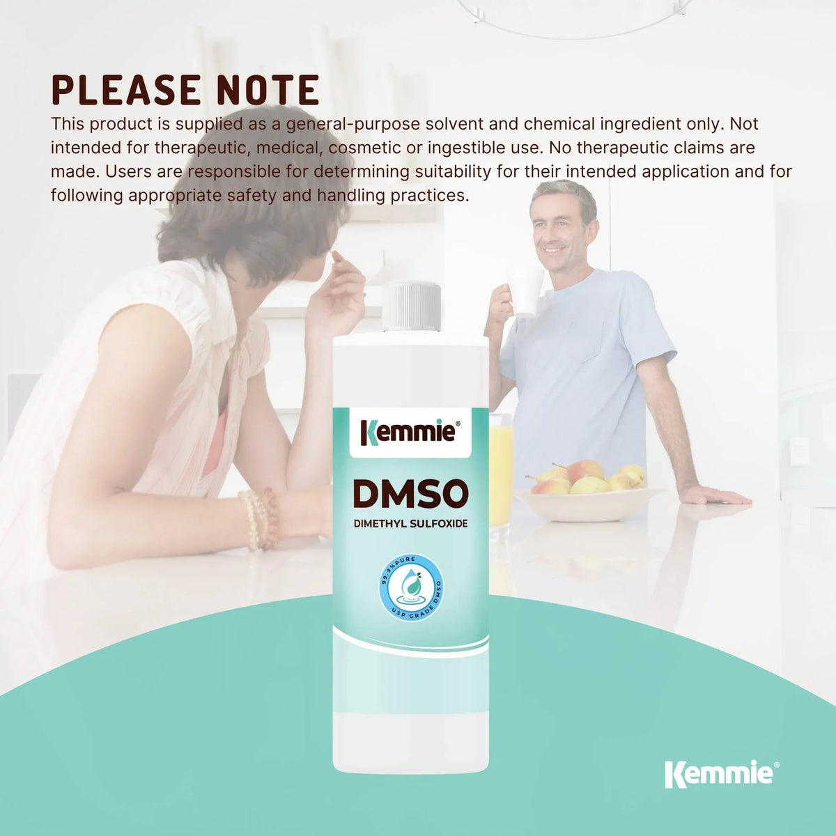 Kemmie 250ml DMSO Liquid 99.9% Pure - USP Grade Dimethyl Sulfoxide Solvent