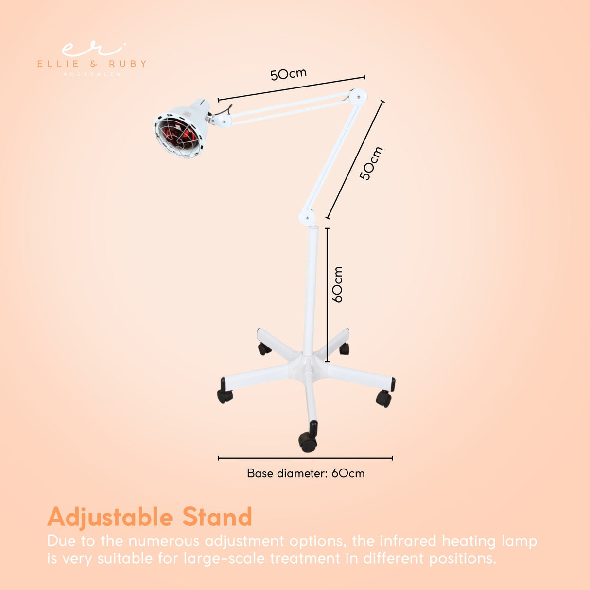 Ellie & Ruby Infrared Heat Floor Lamp 275W Mobile Dimmable Home Salon Treatment