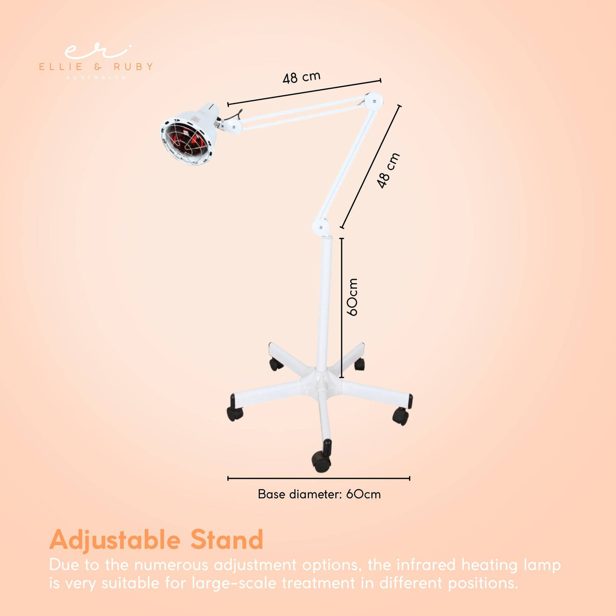 Ellie & Ruby Infrared Heat Floor Lamp 275W Mobile Dimmable Home Salon Treatment