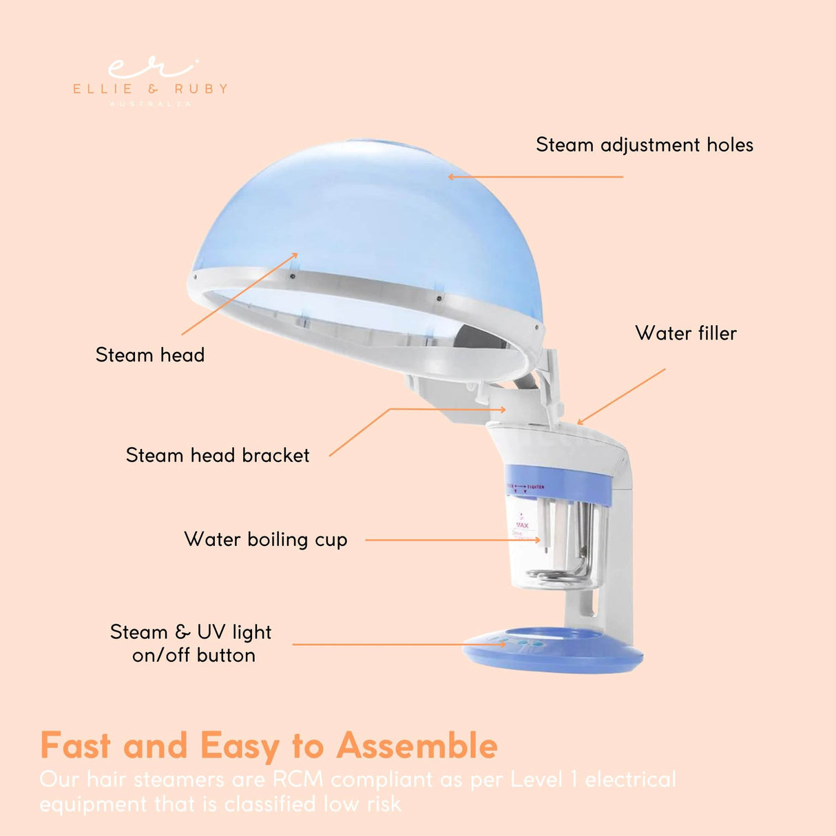 Portable 2-in-1 Hair and Facial Steamer with Ozone Function for Home Use
