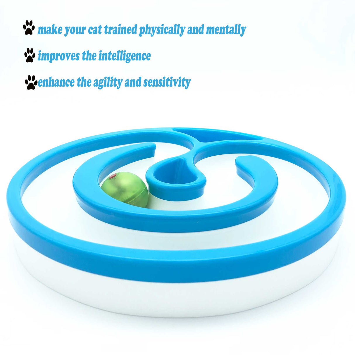 Interactive Cat Track Circle with LED Sound Light Rolling Ball - Chase Play Toy