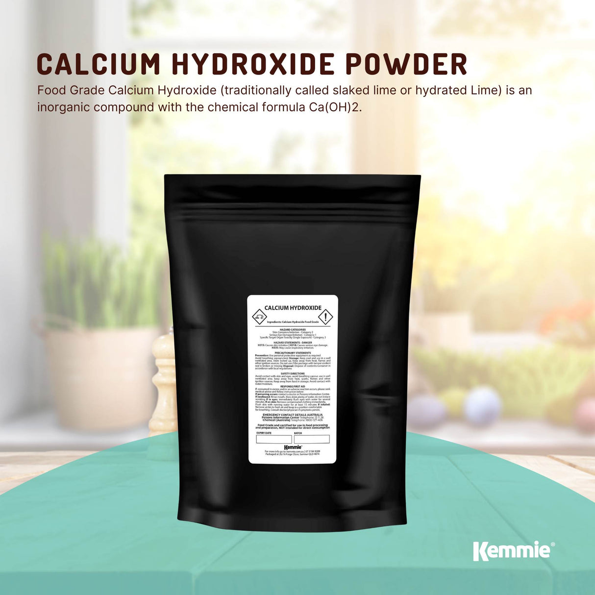 400g Food-Grade Calcium Hydroxide Powder - Hydrated Lime for Culinary and Industrial Use