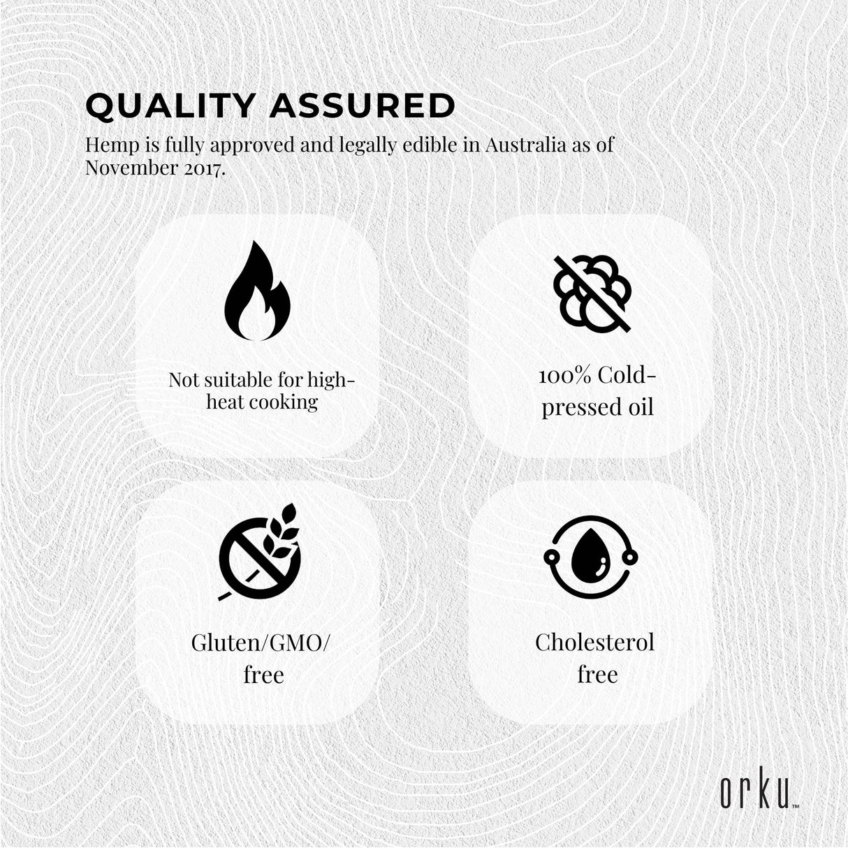 Orku 5L Organic Hemp Seed Oil - Cold Pressed Food Grade Oils