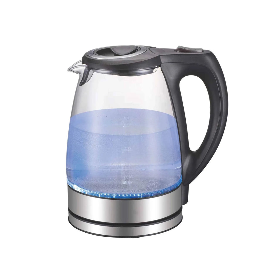 Kitchee 1.7L Glass Electric Kettle LED Light Cordless 360 Water Boiling Jug