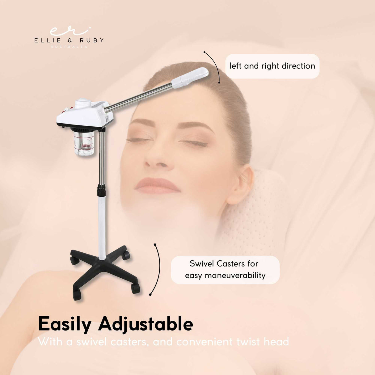 Ellie & Ruby Facial Steamer Professional Ozone Face Sauna Deep Skin Cleansing