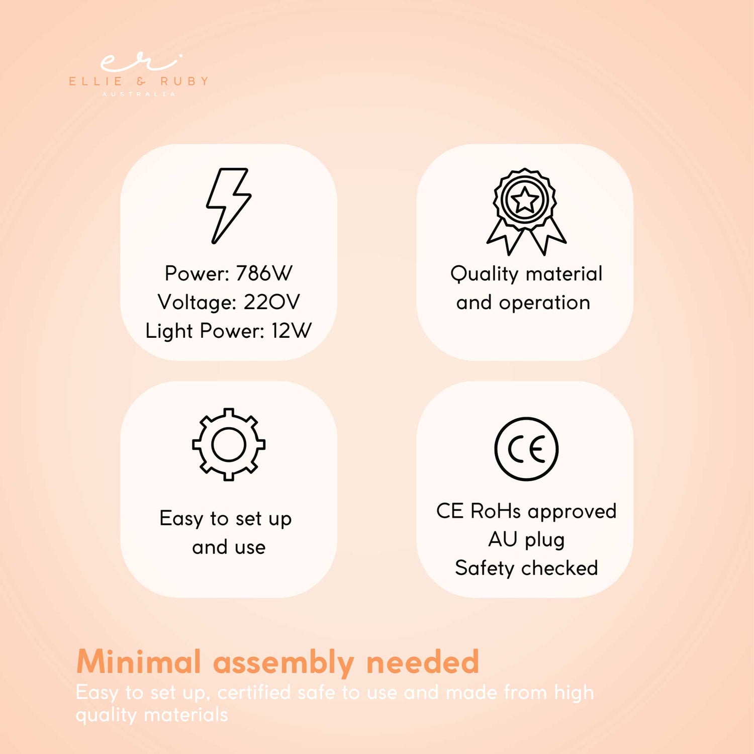 Ellie & Ruby Facial Steamer Magnifying Lamp - 2in1 Professional Beauty Machine