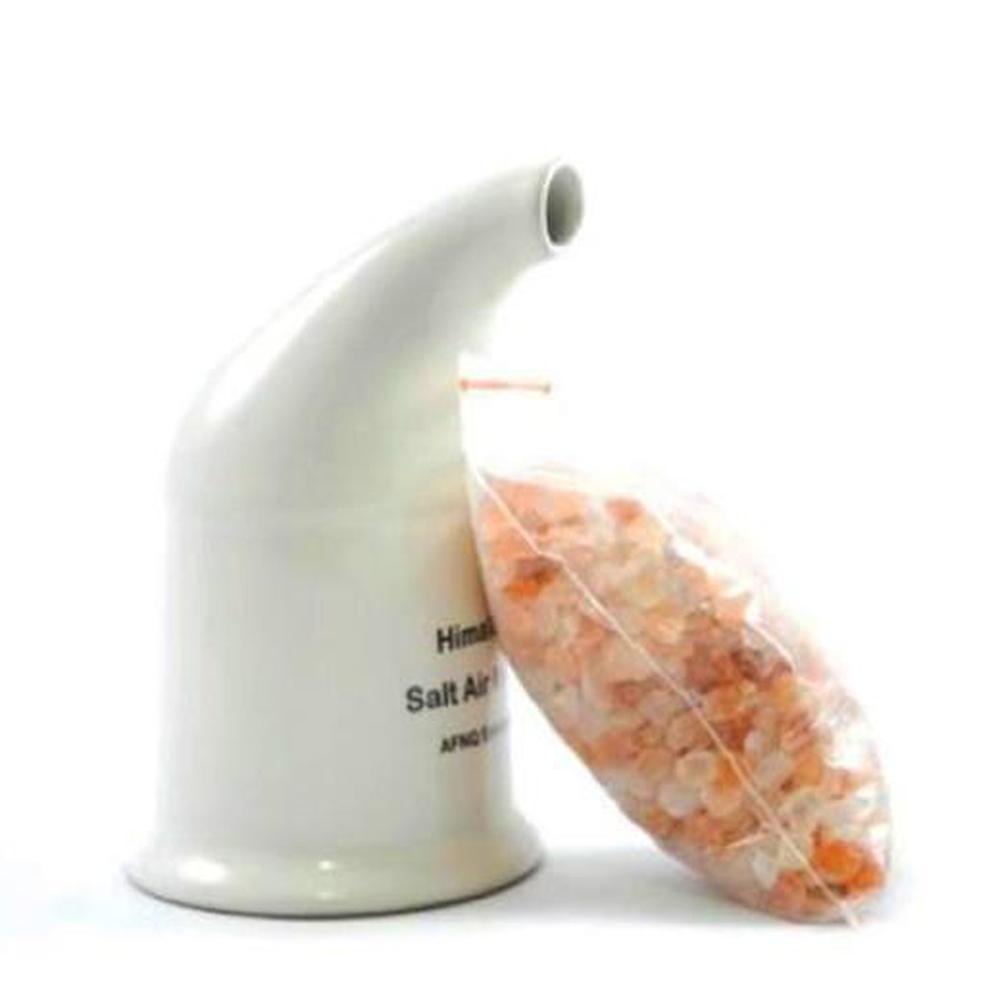 Orku Himalayan Pink Salt Inhaler Pipe Ceramic and 125g Coarse Crystal Rock Salt