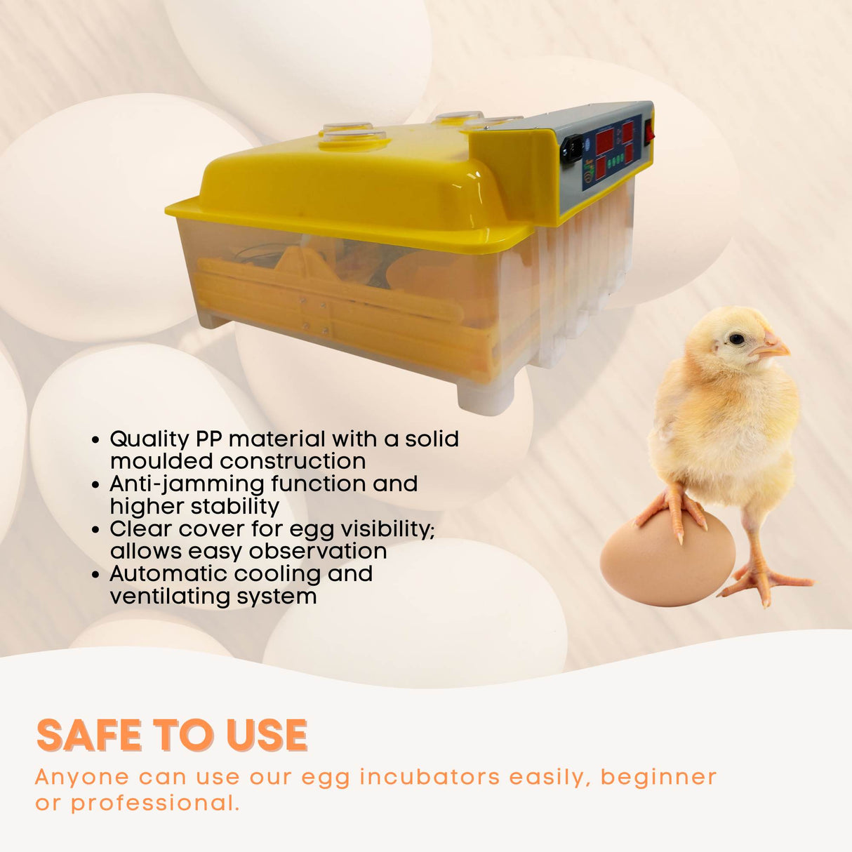 Electric 48 Egg Incubator + Accessories Hatching Eggs Chicken Quail Duck