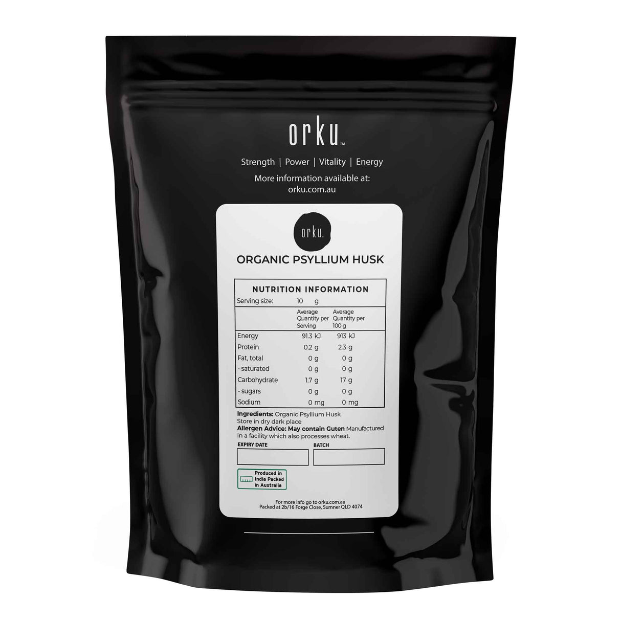 100g Organic Psyllium Husk - Bag Isabgol Ispaghula Natural Fibre Source