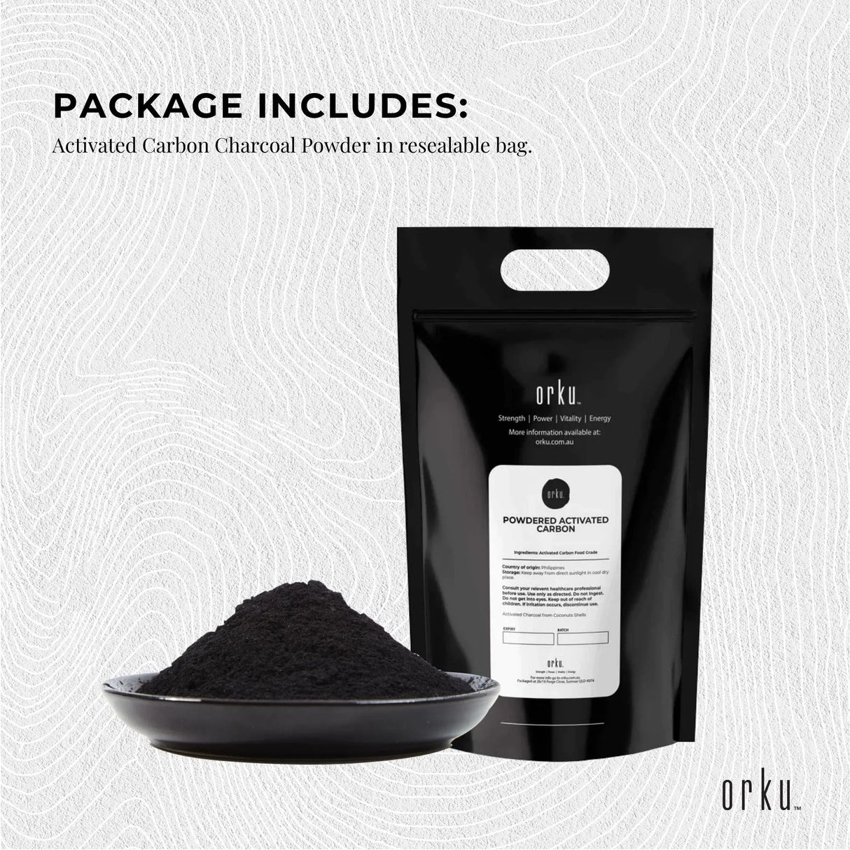 Orku Bulk 10Kg Granular Activated Carbon GAC Coconut Shell Charcoal Filtration