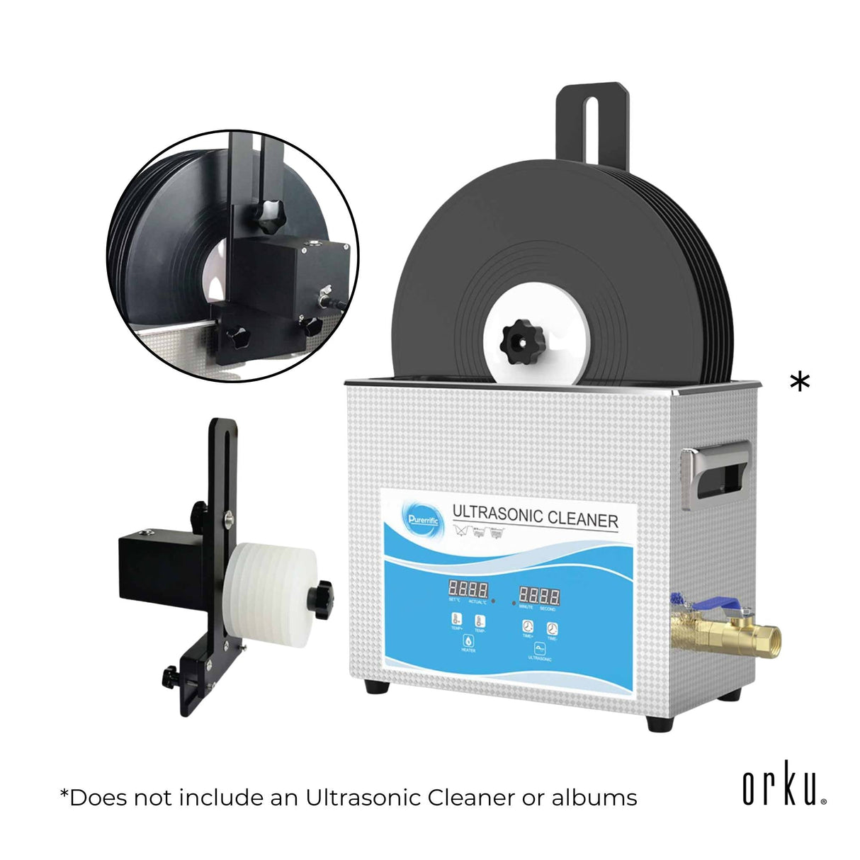 Alloy Vinyl Record Ultrasonic Cleaning Bracket with Drying Rack for Effective Record Care