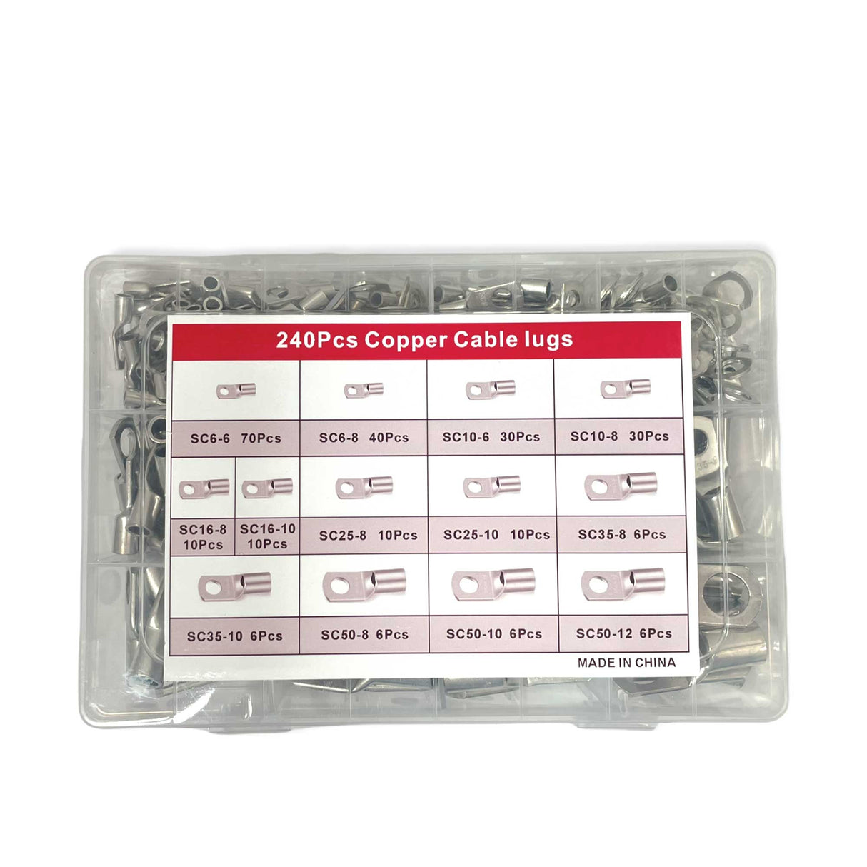 240-Piece Premium Copper Ring Terminal Connectors for Electrical Applications