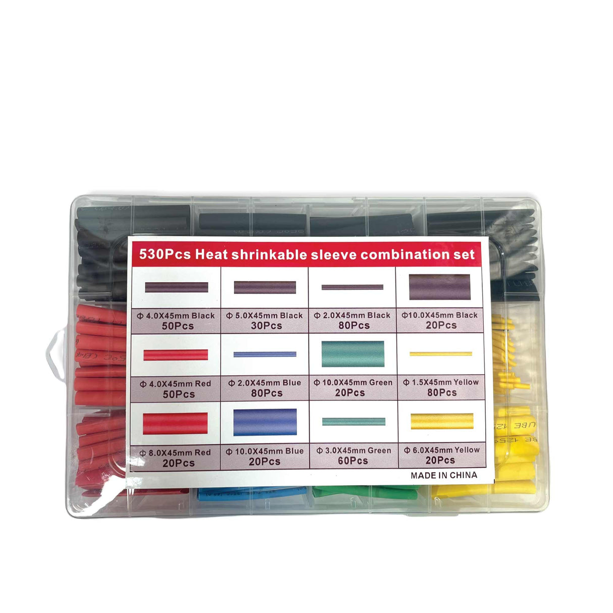 Comprehensive 530-Piece Heat Shrink Tubing Set for Electrical Insulation and Protection
