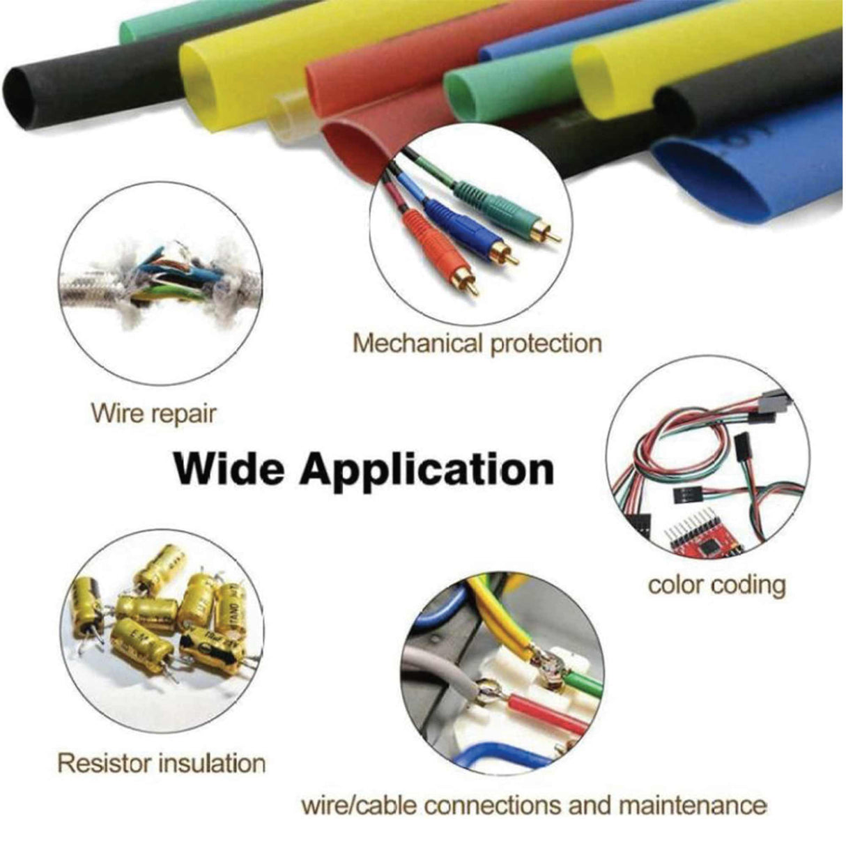 Comprehensive 530-Piece Heat Shrink Tubing Set for Electrical Insulation and Protection