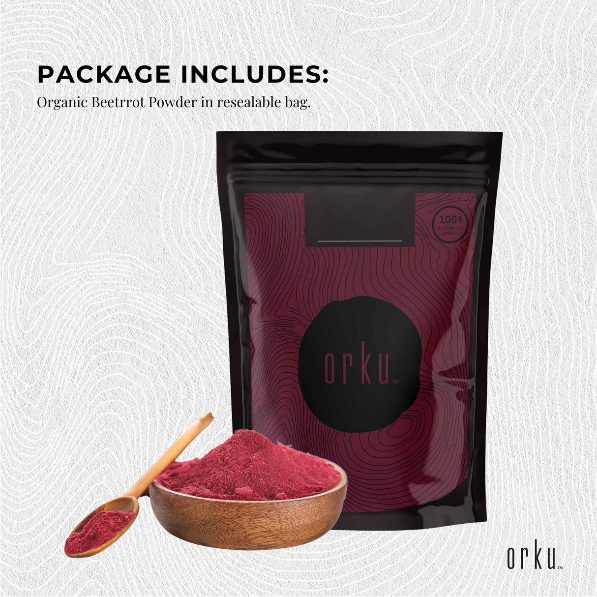 Orku 1Kg Organic Beetroot Powder - 100% Pure Beet Root Powder - Beta vulgaris