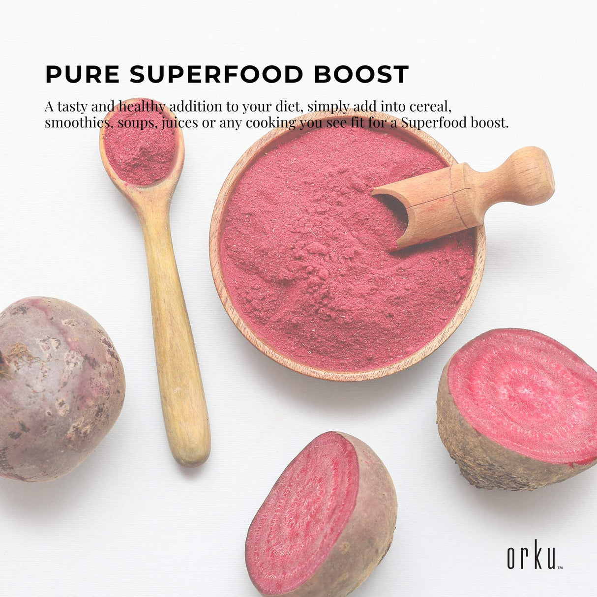 Orku 1Kg Organic Beetroot Powder - 100% Pure Beet Root Powder - Beta vulgaris