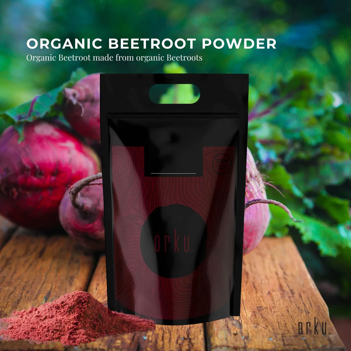 Orku 10Kg Organic Beetroot Powder - 100% Pure Beet Root Powder - Beta vulgaris