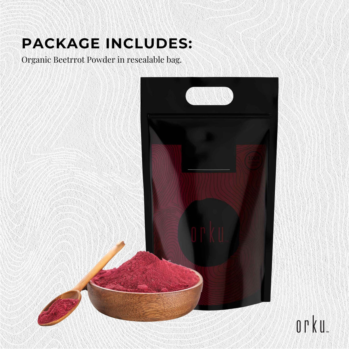 Orku 10Kg Organic Beetroot Powder - 100% Pure Beet Root Powder - Beta vulgaris