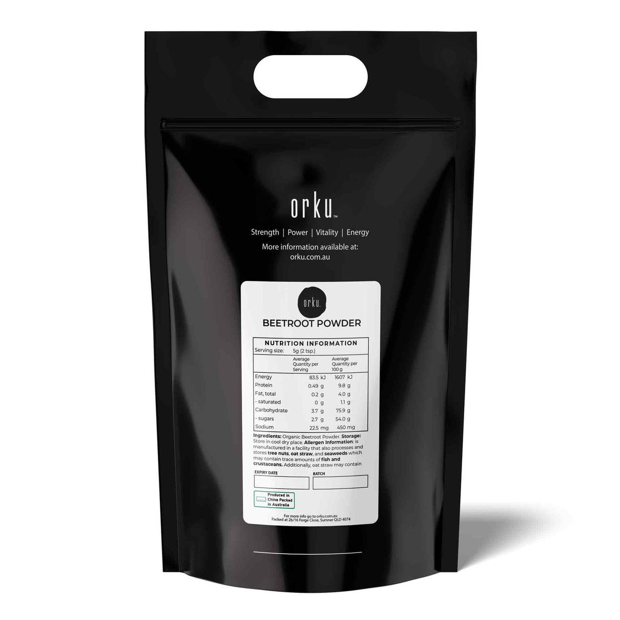Orku 10Kg Organic Beetroot Powder - 100% Pure Beet Root Powder - Beta vulgaris