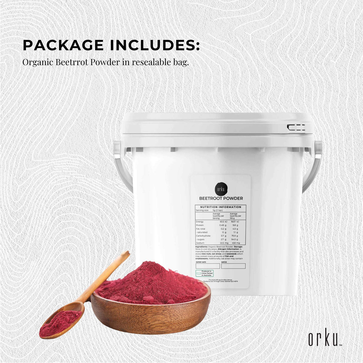 3Kg Organic Beetroot Powder Bucket Superfood Beet Root Supplement Beta Vulgaris