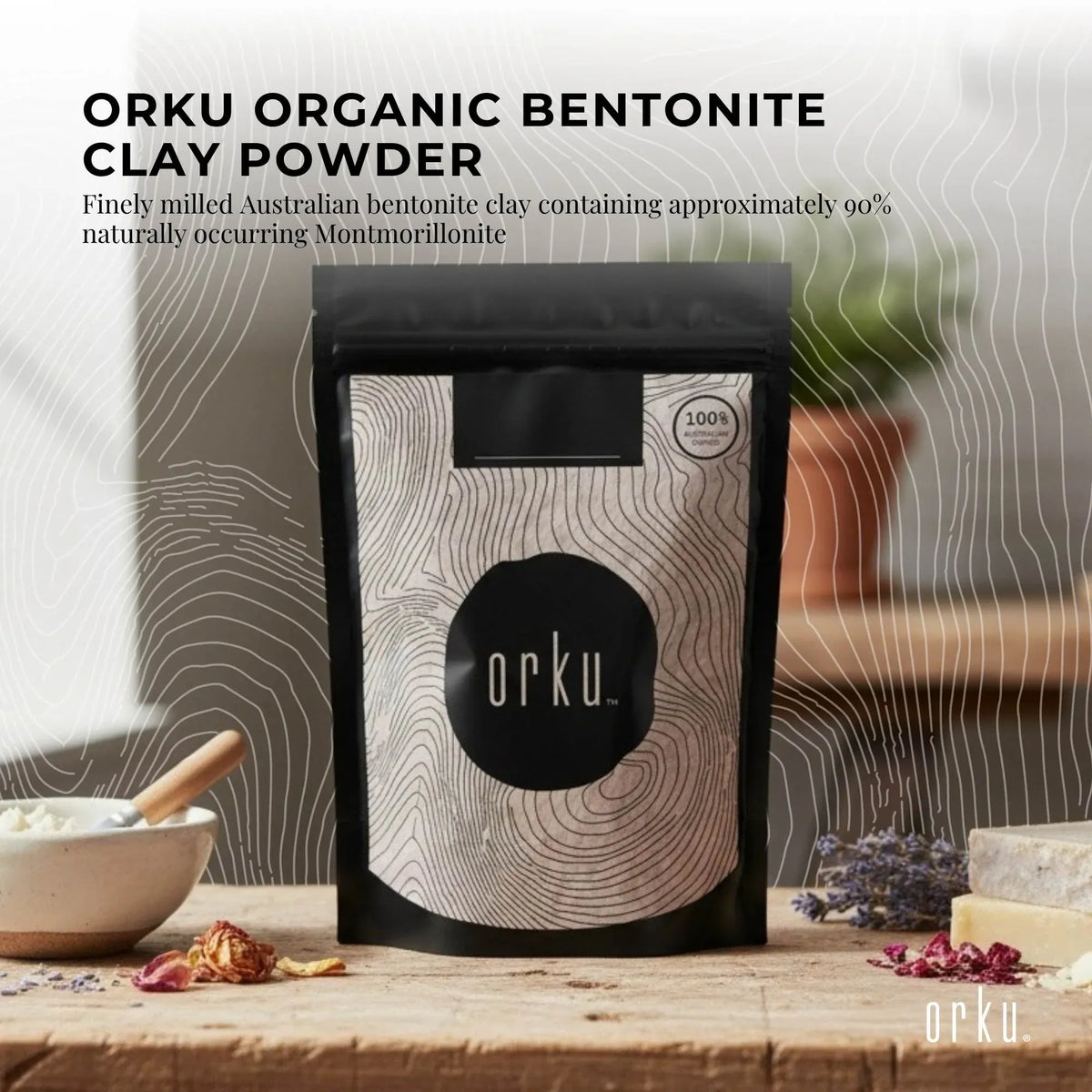 50g Organic Sodium Bentonite Clay Powder - Cosmetic Montmorillonite