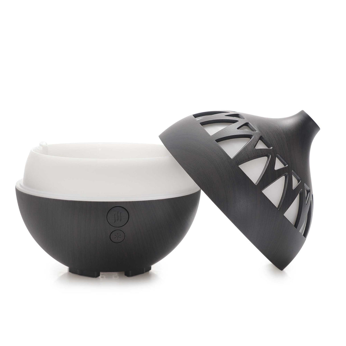 Ultrasonic Essential Oil Diffuser - 180ml Dark Wood USB Humidifier with LED Lights