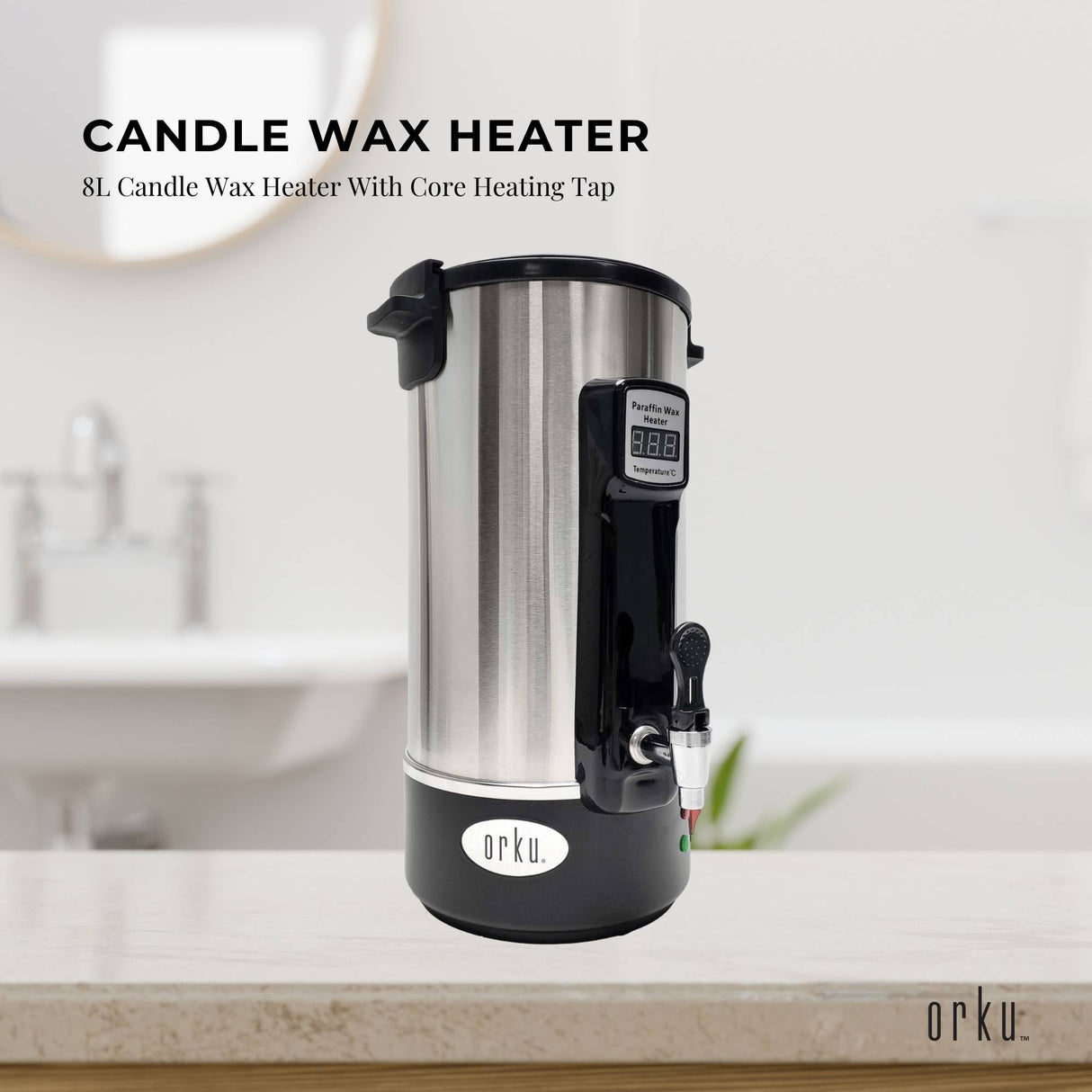 8L Orku Candle Wax Heater With Core Heating Tap - Electric Warmer Melter Pot