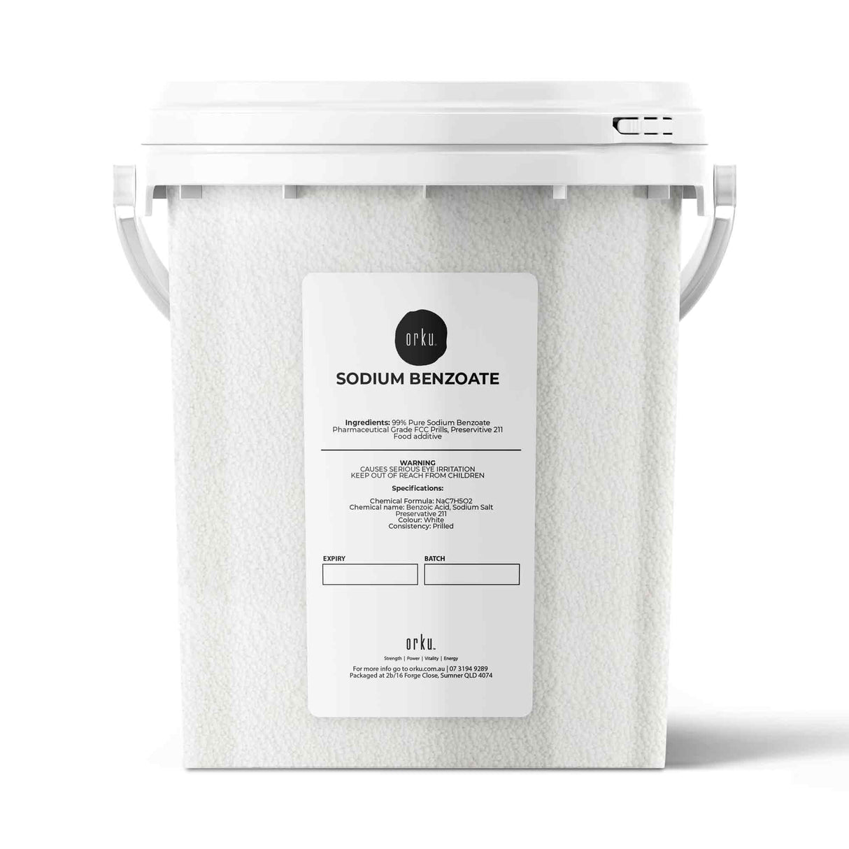 800g Orku Sodium Benzoate USP/FCC Grade Prills – E211 Preservative CAS 532-32-1