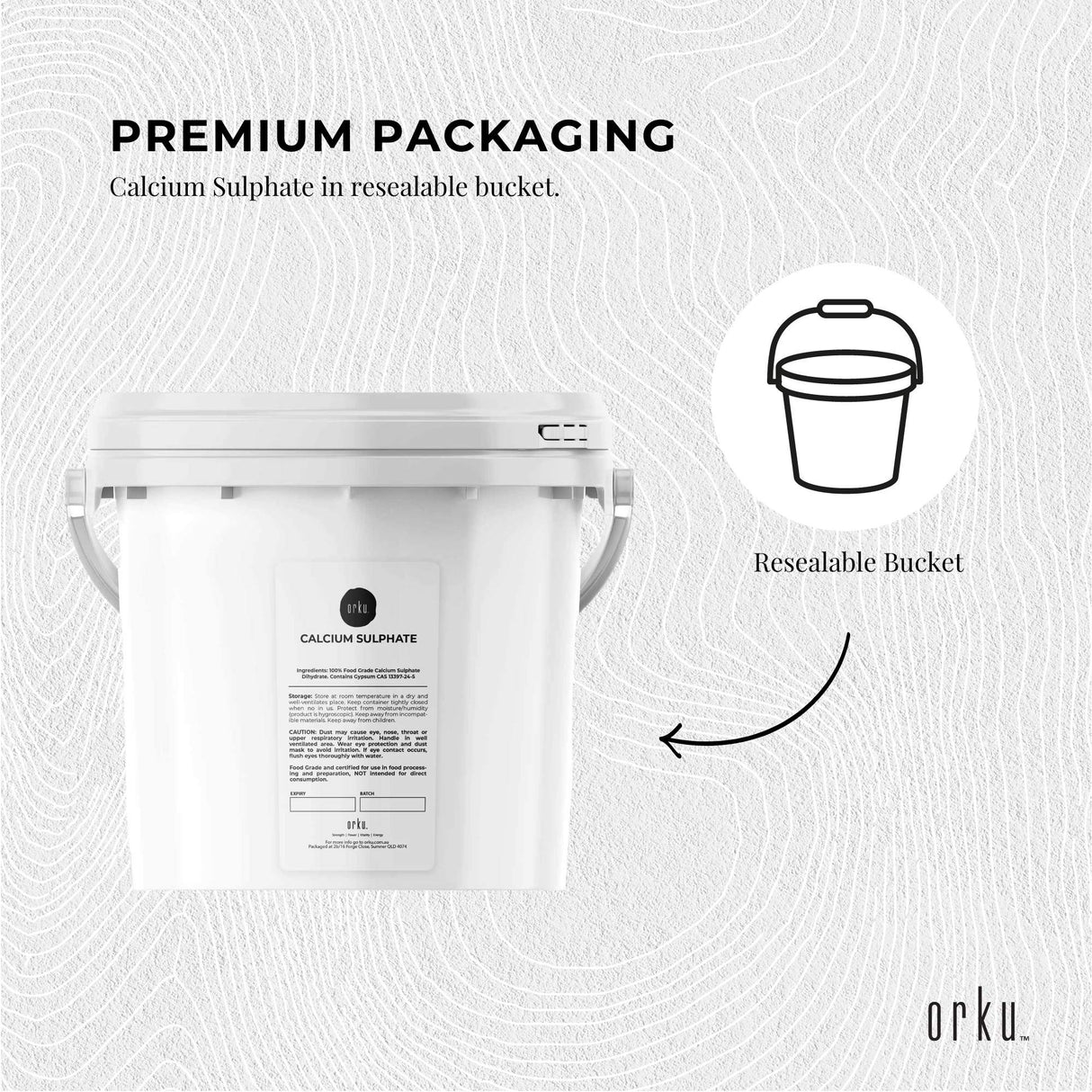 5Kg Food Grade Gypsum Powder - High Purity Calcium Sulphate for Culinary and Brewing Use