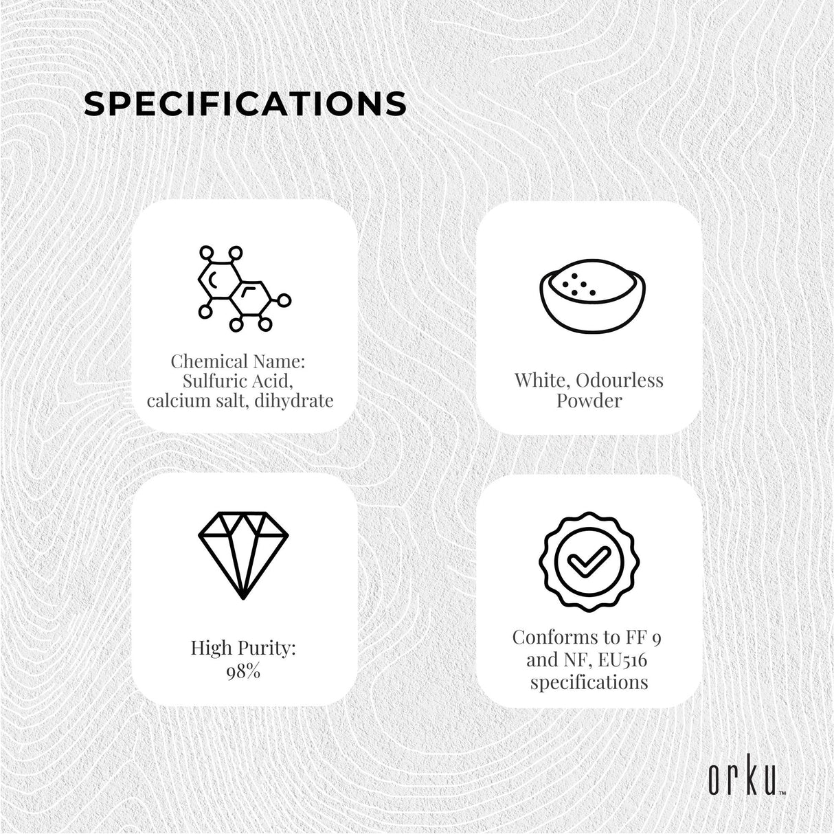 Food Grade 1Kg Calcium Sulphate Gypsum Powder - Premium Hydrous Sulfate for Baking and Brewing