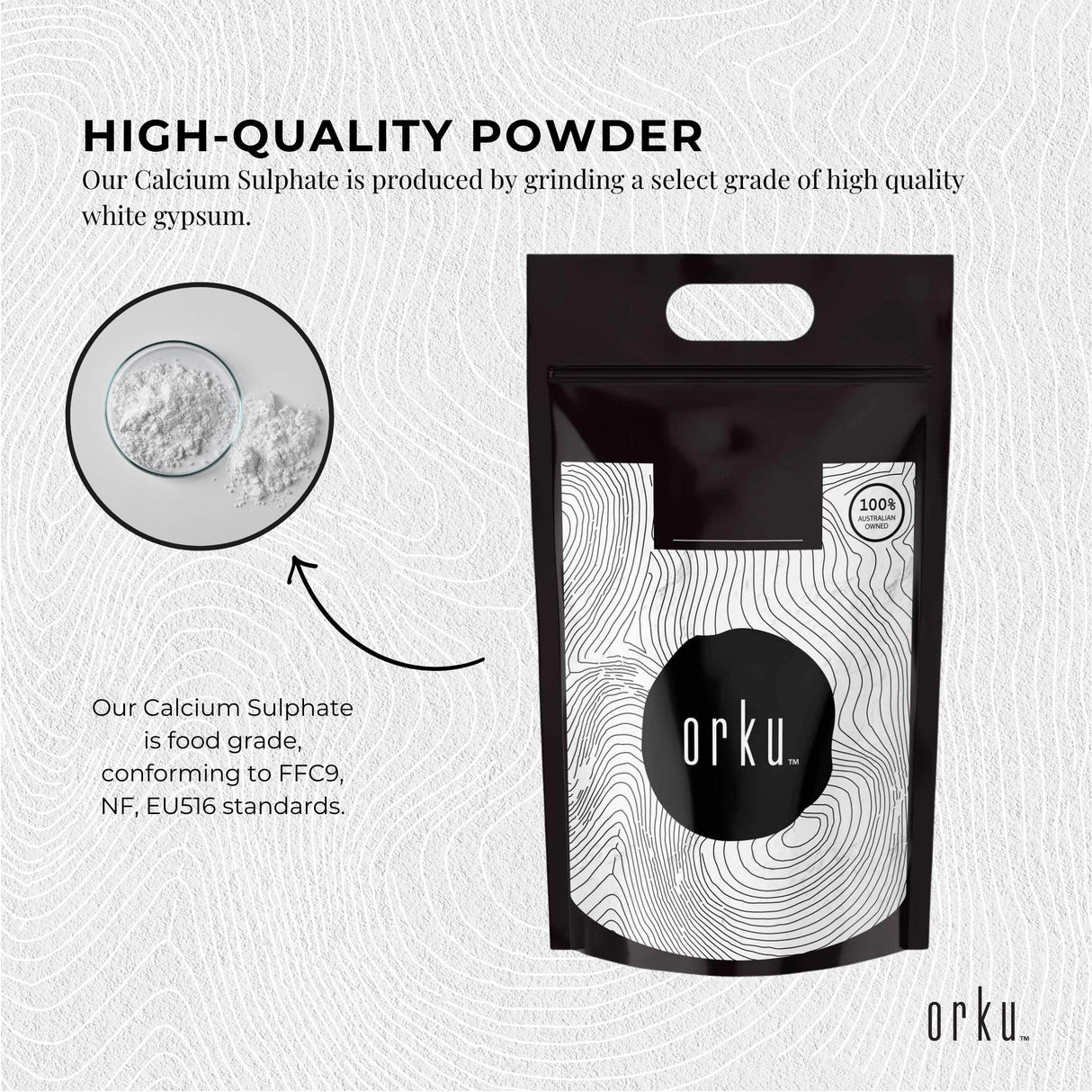 Food Grade 10Kg Calcium Sulfate Gypsum Powder - Premium Hydrated Sulfate for Culinary Use