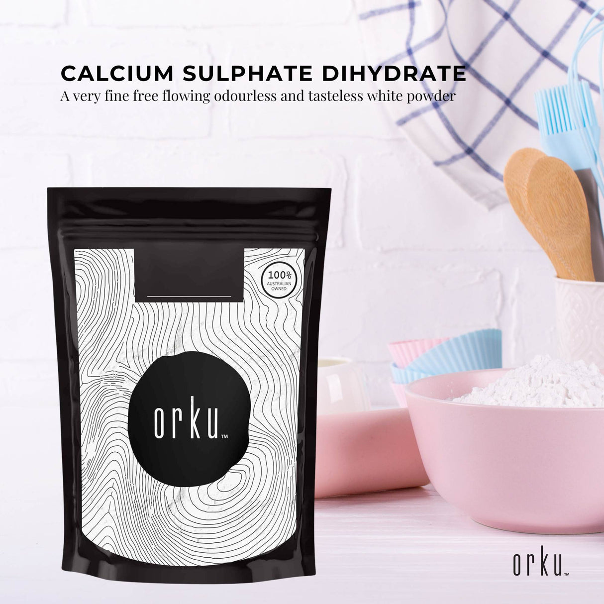 Food Grade Calcium Sulphate (Gypsum Powder) - 100g Hydrous Sulfate for Culinary Use