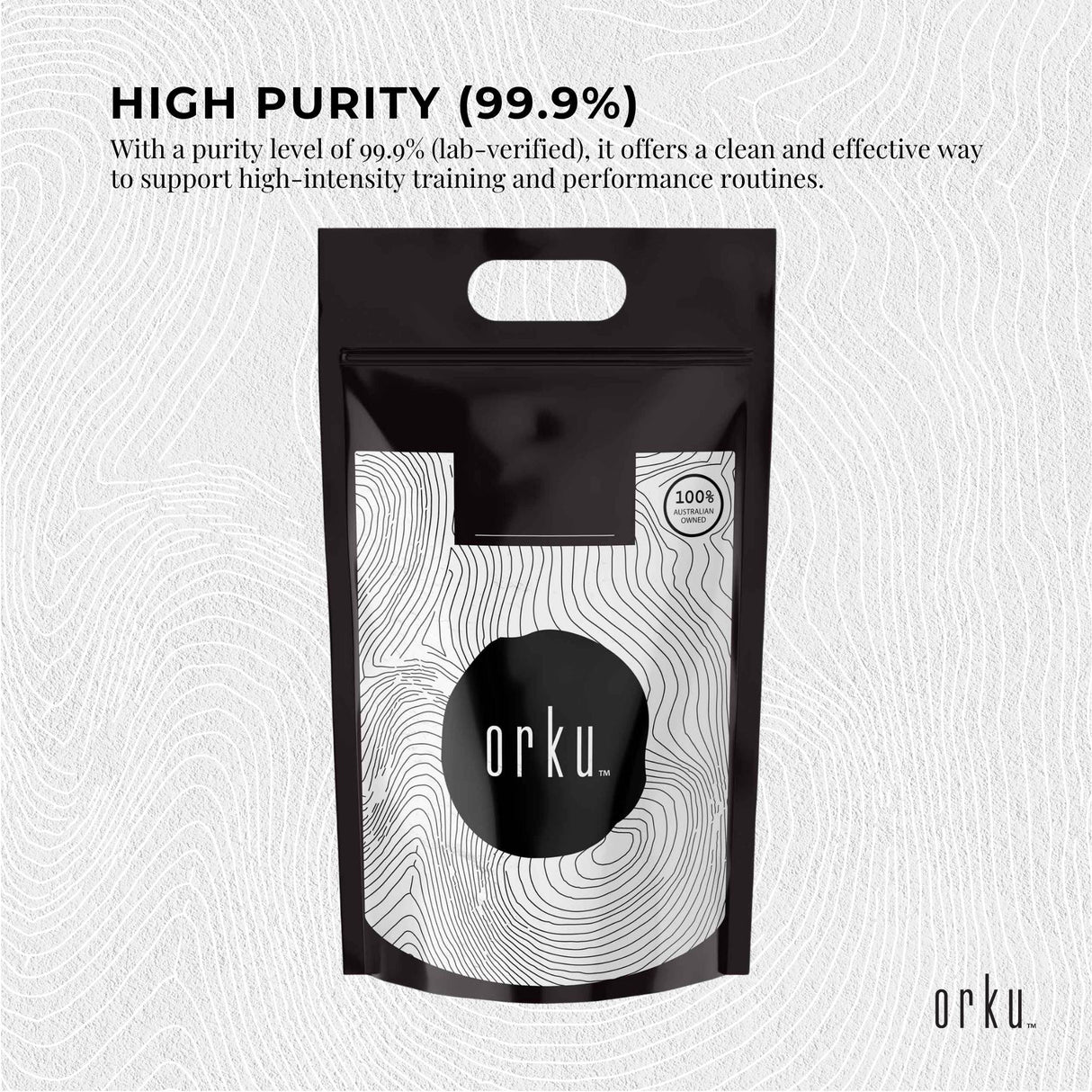 Orku 5Kg Creatine Monohydrate Powder – 200 Mesh Micronised | 99.9% Purity