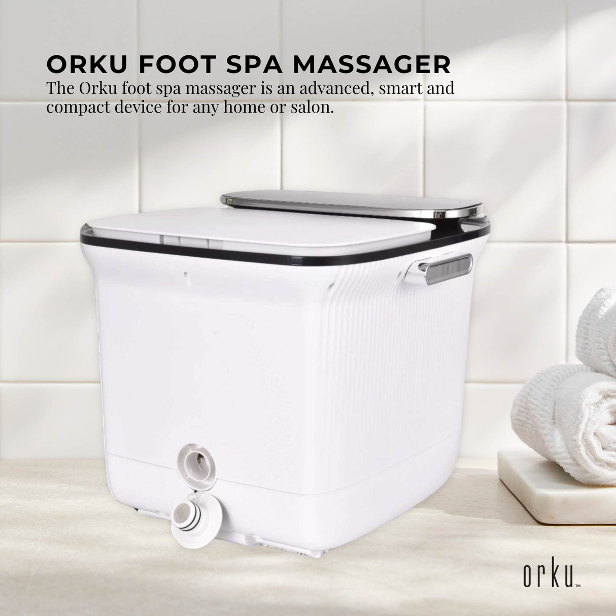 Orku Foot Spa Automatic Water Heating Massager - Electric Pedicure Bath