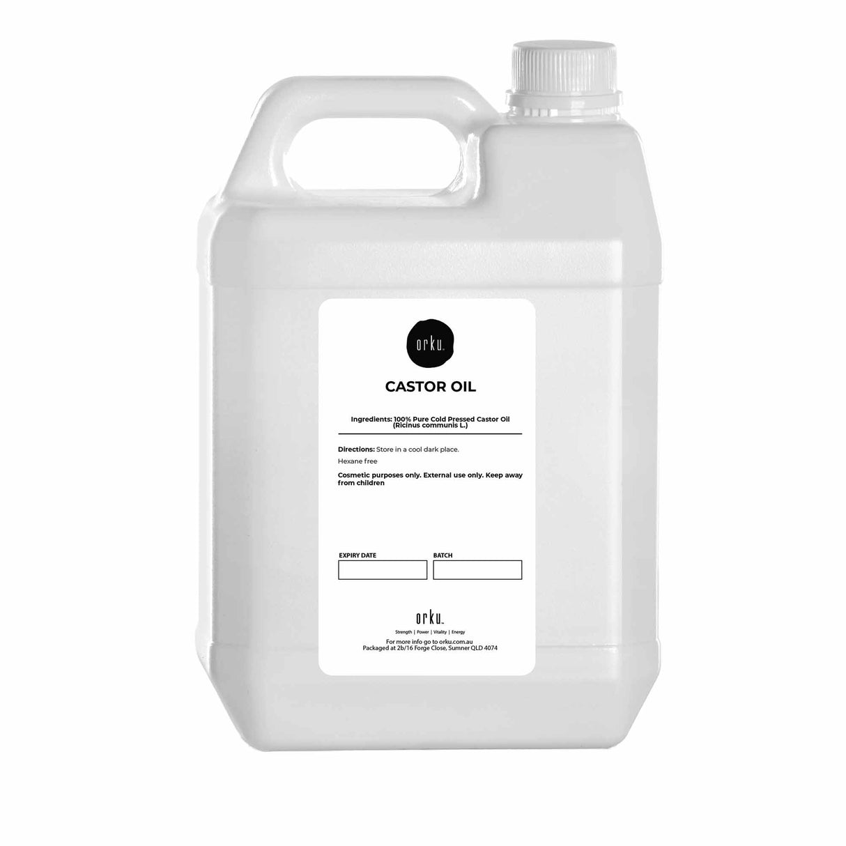 5L Castor Oil - Hexane Free Cold Pressed